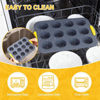 2Pack Silicone Muffin Pan 24 Cups for Baking - Nonstick Cupcake Pan Muffin Tray, Dishwasher Safe Muffin Liners for Homemade or Professional Baking