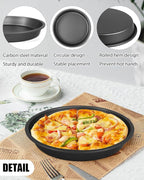 Round Cake Pans, 4 Pack 9" Nonstick Baking Cake Pans Circle Cake Pan For Birthday Wedding Christmas, Steaming Serving (Black)