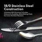 New Star Foodservice 58840 Stainless Steel Rose Pattern 3 Piece Flatware Set, Service for 12, Silver