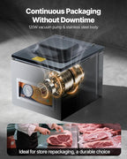 VEVOR Chamber Vacuum Sealer, 260W Sealing Power, Vacuum Packing Machine for Wet Foods, Meats, Marinades and More, Compact Size with 10.2 in Sealing Length, Applied in Home Kitchen