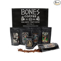 Bones Coffee Company Favorite Flavors Sample Pack Box Set with Specialty Coffee Mug, 5 Assorted Single-Origin Low Acid Medium Roast Arabica Beans Flavored Coffee Gifts, 4 oz Pack of 5 Whole Bean