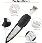 Lemon Zester Tool 4-in-1 with Channel Knife, Grater, Peeler & Stripper, Stainless Steel Citrus Zester for Kitchen, Cheese, Vegetables, Dishwasher Safe