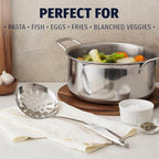 Zulay Kitchen Stainless Steel Slotted Spoon - 14.5” Large Skimmer Frying Spoon for Draining & Serving - Heat-Resistant, Rust-Proof & Dishwasher Safe Kitchen Utensil for Everyday Use