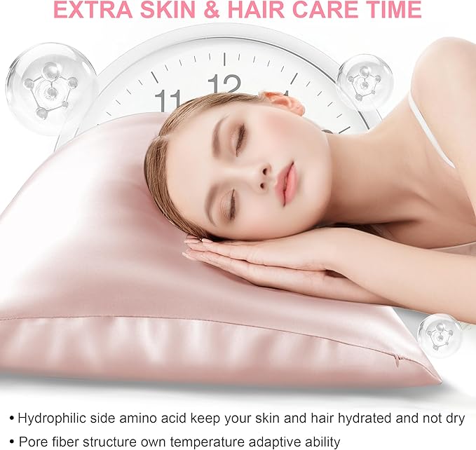 Silk Body Pillow Cover with Zipper, Mulberry Silk Pillow Cases Body Size Ultra Smooth and Soft Breathable Cooling Silk Satin Body Pillowcase for Hair and Skin (20x54 Inches, 1 Pack)
