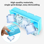 8 Grids Large Ice Cube Trays - Silicone Ice Cube Tray with Lid, Silicone Large Ice Cube Trays Easy Release, Silicone Ice Cube Molds Big Square Ice Maker Tray BPA Free for Cocktail, Whiskey, Coffee