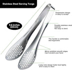 MSY BIGSUNNY 9 inch Buffet Tongs, Set of 2 Stainless Steel Food Serving Tongs