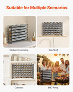 VEVOR Spice Rack Organizer for Cabinet, Spice Organizer with 72 Empty Spice Jars, Lids, Spice Labels, and Funnel Complete Set, Seasoning Organizer for Countertop, Kitchen, Pantry, Cupboard, 23x16 in