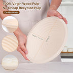 Non-Stick Oval Wood Pulp Banneton Bread Proofing Basket Set Of 2, Sourdough Banneton Basket Set, Bread Making Tool Brotform Sourdough Bread Baking Supplies