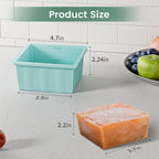 Silicone Freezer Tray for Soup Ice Cubes: 2-Cup Freezing Trays with Lid for Meal Prep - 4Pack Silicon Soup Portion Freeze Tray Make Stock Souped Ice Cube
