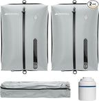 Vacuum Bag for Travel, Professional IPX8 Waterproof Reusable Vacuum Compression Bags for Travel Suitcases, Durable Space Saver Bag(2 PACK,With Pump)