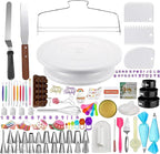 Cake Decorating Turntable,Cake Decorating Supplies with Decorating Comb/Icing Smoother(3pcs),2 Icing Spatula with Sided & Angled …
