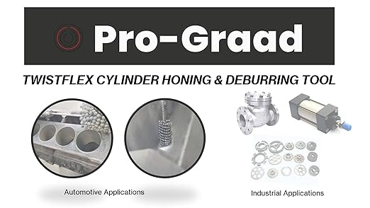 TwistFlex 1-1/2" 180SC Cylinder Hone | 1.5" (38mm) Flexible Cylinder Honing & Deburring Tool | Bore Brush for Hole Diameters 1.37 - 1.5" | Silicon Carbide 180 Grit | 1/4" Shank | 8" Length