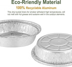 7" Aluminum Foil Pans with Clear Lids 50 Pack,Heavy Duty Disposable Containers for Roasting,Storing,Baking,Cooking,Recyclable