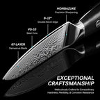 KYOKU Paring Knife - 3.5" - Shogun Series - Japanese VG10 Steel Core Damascus Blade - with Sheath & Case
