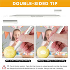 3pcs White Edible Markers for Cookie Decorating, Food Coloring Pens, Double Side Food Grade Pens with Fine & Thick Tip for Decorating Fondant, Cakes, Cookies, Easter Eggs, Frosting, Macaron, Halloween, Christmas