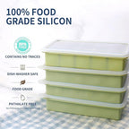 2 Tbsp Silicone Freezer Molds - Perfect for Storing Garlic, Herbs, Ginger, Pesto, Tomato Paste, Lemon Juice, Purees and More - Silicone Food Freezer Tray(Green 2 Pack)