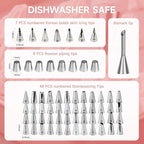 Cake Decorating Kit,137pcs Cake Decorating Supplies with Cake Turntable for Decorating,Pastry Piping Bag,Russian Piping Tips Baking Tools, Cake Baking Supplies for Beginners(Light Pink)