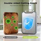 Titanium Cutting Board for Kitchen, Cutting Boards Non Toxic Double Sided Metal Pure Titanium and Wheat Straw PP Chopping Board Food Grade Easy to Clean Large Size 16"*10"*0.9"(Grey)