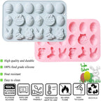 2 Pcs Easter Silicone Chocolate Molds, 18 Cavity Mini Bunny Egg Candy Molds Design for Making Jellies, Soft Candy, Ice Cubes, Wax Melts, Soaps, Resin etc Cake Decoration