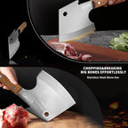 Kitory Meat Cleaver 6“, Heavy Duty Bone Chopper Cleaver Knife, Professional Butcher’s Axes Shape Forged Blade, Bone Breaker, Rosewood Wood Handle - 2025 Gifts