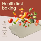 18-Piece Deluxe Nonstick Carbon Steel Bakeware Set - Professional Kitchen Oven Baking Pans with White Silicone Handles and Accessories