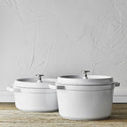 STAUB Cast Iron Dutch Oven 4-qt Round Cocotte, Made in France, Serves 3-4, White