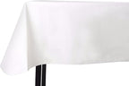 Yourtablecloth Heavy Duty Vinyl Rectangle or Square Tablecloth – 6 Gauge Heavy Duty Tablecloth – Flannel Backed – Wipeable Tablecloth with Vivid Colors & Many Sizes 52 x 120 White