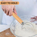 TEEVEA Danish Dough Whisk Stainless Steel Hook Dutch Bread Mixer for Sourdough Baking Tools
