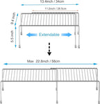 iPEGTOP Expandable Kitchen Cupboard Organiser, 2-Piece Adjustable Freezer Cabinet Storage Wire Shelf Rack Rustproof Metal Shelves Space Saver for Countertop Pantry Drawer Utensils