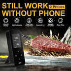 EIHO Wireless Bluetooth Meat Thermometer with 2 Ultra-Thin Probes, Smart Digital Food Thermometer 600FT Remote Range, Standalone Smart Base for Grill Smoker Roast Oven, Cooking Gifts