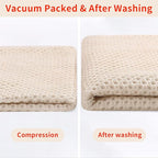 Homaxy 100% Cotton Waffle Weave Kitchen Dish Cloths, Ultra Soft Absorbent Quick Drying Dish Towels, 12 x 12 Inches, 6-Pack, Beige