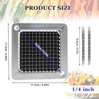 2 PCS Replacement Chopper 1/4" Blade, Commercial Vegetable Chopper Dicer, French Fry Cutter Stainless Steel Blade for Fruit Cutting Machine Tomato Onion Pusher Block