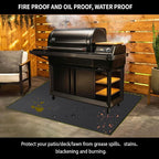 Under Grill Mat for Outdoor Grill Deck Patio Protector,48''x30'' Large Silicone Fireproof Waterproof Oil-proof Fire Pit Mat BBQ Floor Matt Pad