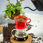 Pour Over Ceramic - Coffee Dripper Ceramic Coffee Maker with 3 Holes Flat Bottom, Porcelain Slow Filter Cone for Travel, Camping, Office, Home, Coffee Maker Brew