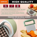 Crinkle Cutter and Potato Cutter 2 PCS, Wave Slicer Dicer Fry Cutter with Stainless Steel Blade Food-safe for Veggies, Handheld Vegetable Chopper, Salad Garnishing Tool, DishwasherSafe