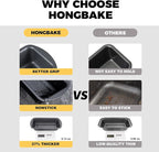 HONGBAKE 3 Pack Loaf Pan Set, 8.5 x 4.5 Inches With Wide Grips Nonstick Bread Tin, 1Lb Perfect for Homemade Baking, Grey