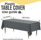 Exquisite 66% Thicker Premium Plastic Table Cloth Rectangle Table Cover 0.5 Mil 6 Pack Silver Table Cloth 54 Inch x 108 Inch Disposable Tablecloth Won't Tear Easily Like Cheap Thin Brands