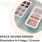 OGGI Prep & Portion Silicone Freezer Trays with Lid - Freezer Molds for Food, Ice Cube Tray, Food Prep Containers, Freezer Storage Containers, for Soup, Smoothie Cubes, Broth, Leftovers - 1/4 Cup