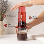 AeroPress Clear Red Coffee Press – 3 In 1 Brew Method Combines French Press, Pourover, Espresso, Full Bodied Coffee Without Grit or Bitterness, Small Portable Coffee Maker for Camping & Travel, Red