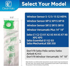 CF Clean Fairy 12Pack Micro Synthetic Cloth Bags Compatible With Sebo C G & X series & Windsor Sensor S12 S15 XP12 XP15 XP18 SR12 SR15 SR18 Versamatic Plus Replacement for 5093AM Vacuum Filter Bags