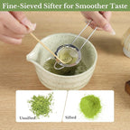 Matcha Whisk Sets, 5 Pcs Handmade Ceremony Matcha Kit, Ceramic Matcha Bowl with Spout, Whisk Set for Making Matcha, Gift for Lover, Family, Friends, Tea Enthusiasts