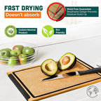 Earth’s Dreams Wood Cutting Board 17x12 Extra Large - Charcuterie Board, Non-Plastic, Non-Toxic, Heavy-Duty, Dishwasher Safe (Tan/Blacks)