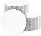 qiqee 12 Inch White Wave Cake Boards Round 15-Packs Circles Rounds Base Food-Grade Cardboard Wave Cake Plate（Thinner But Stronger）