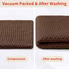 Homaxy 100% Cotton Waffle Weave Kitchen Dish Towels, Ultra Soft Absorbent Quick Drying Cleaning Towel, 13 x 28 Inches, 8-Pack, Coffee