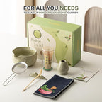 Matcha Whisk Set, 7 PCS Matcha Kit with Matcha Bowl with Spout, Bamboo Matcha Whisk and Scoop, Matcha Accessories & Sifter – Complete Matcha Set for Tea Lovers, Matcha Gift Set (Green)