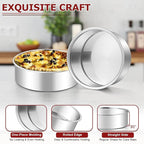 LIANYU 8 Inch Round Cake Pan Set of 2, Stainless Steel Baking Pans with 60 PCS Parchment Paper, Metal Circle Layer Cake Tins for Birthday Christmas Party, Oven & Dishwasher Safe
