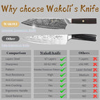 Wakoli Damascus Chef Knife Set with Magnetic Block – 4-Piece Professional Kitchen Knife Collection | Genuine 67-Layer Damascus Steel Blades | Ergonomic Dark Oak Wood Handles (Culinary Asia)