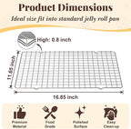 Cooling Racks for Cooking and Baking - 2 PCS 11.65" x 16.85" Grid Wire Baking Rack for Oven Cooking, Baking, Grilling, Roasting - Dishwasher Safe Bacon Rack - Fits Half Sheet Cookie Pan