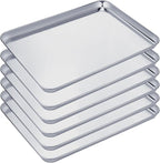 Mimorou 6 Pcs Baking Sheet Set Stainless Steel Cookie Sheet Cookie Baking Pan Bakeware Oven Tray Dishwasher Safe Commercial Grade Pans(18x13x1 Inch)