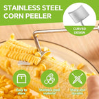 2PCS Corn Peeler for Corn on the Cob New Corn Stripper for Corn on the Cob, Corn Cutter to Cut Corn off the Cob, Long Handle Stainless Steel Corn Stripping Tool for Home Kitchen & Outdoor Dining